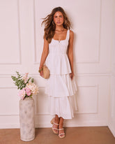 Raminah Tiered Linen Maxi Dress