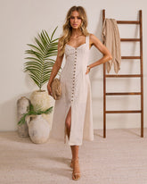 Relaxed Line Striped Midi Dress