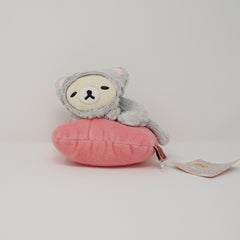 2014 Korilakkuma Grey Cat Costume with Pink Cushion (Loft Limited) Plush - Cat Theme - San-X