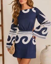 Blue Harbor Abstract Mini Dress