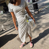 Grey Jesse Jersey Wrap Dress