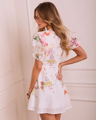 Still Bloom Floral Mini Shirt Dress
