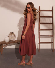 Honeyed Horizon Fit and Flare Midi Dress