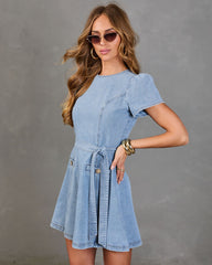 Dover Waist Tie Denim Mini Dress