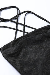 Black Straps Tight Lace-up Dress