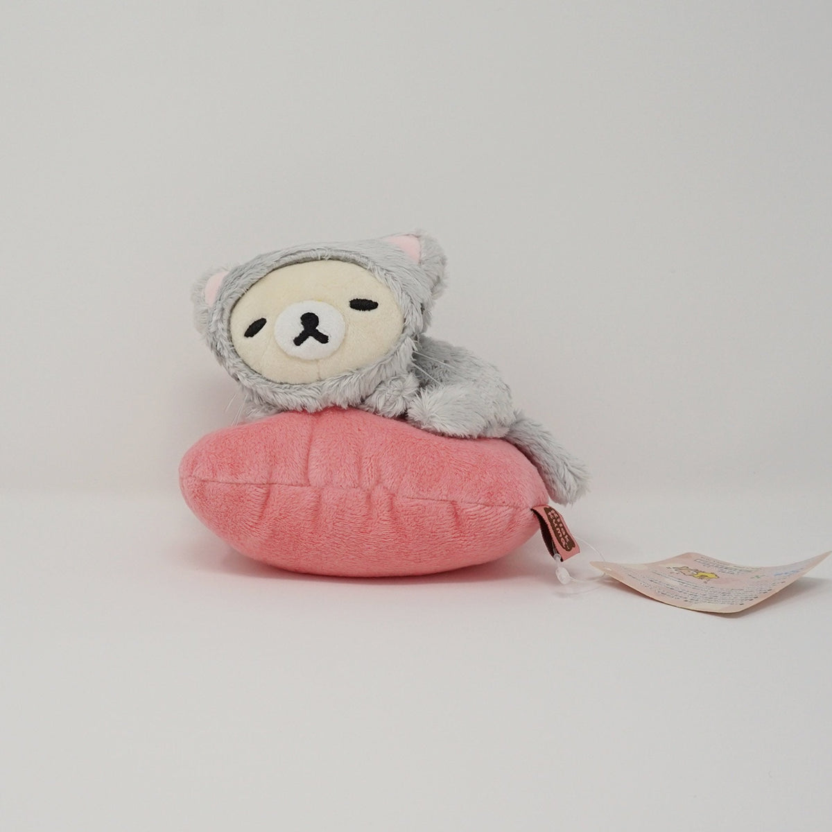 2014 Korilakkuma Grey Cat Costume with Pink Cushion (Loft Limited) Plush - Cat Theme - San-X